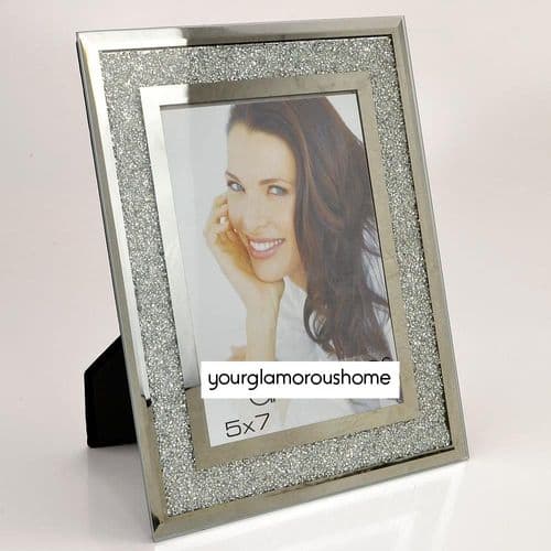 Set Of Four  5in x 7in Crushed Diamond Photo Frames