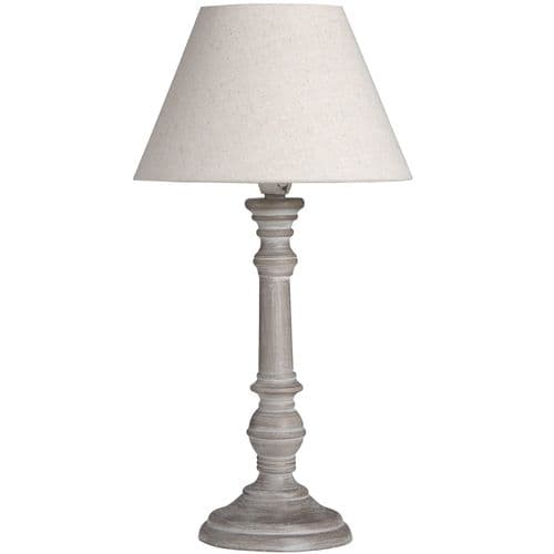 Shabby Chic Rustic Neutral Table Lamp With Linen Shade