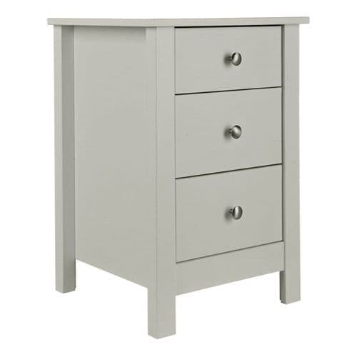 Shaker Grey Painted Three Drawer Bedside Table