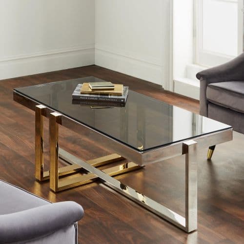 Soho Luxury Gold and Silver Coffee Table