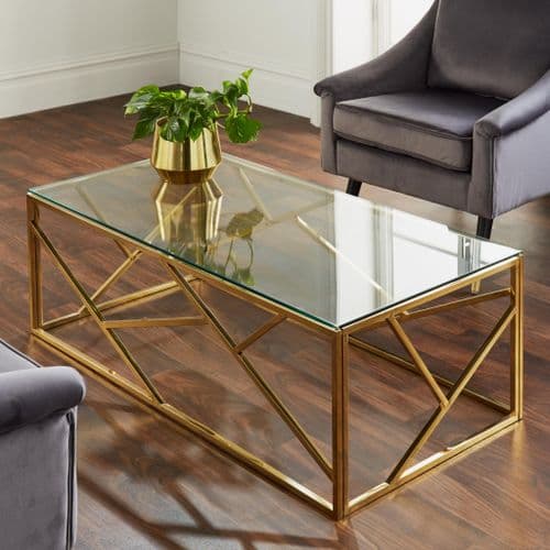 Sold Out Geometric Gold Plated Coffee Table