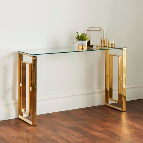 SOLD OUT Gold & Glass Console Table