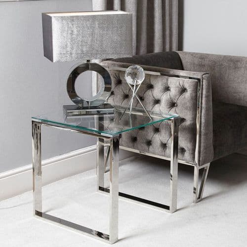 Square Stainless Steel End Table