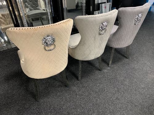 Velvet Lion Head Dining Chairs -  1, 4 or 6 Chairs