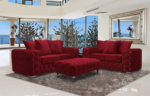 Washington Luxury Two & Three Seater Sofas & Footstool