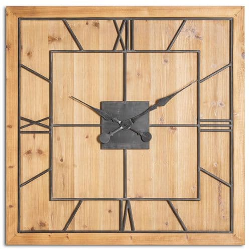 Williston Square Large Wooden Wall Clock