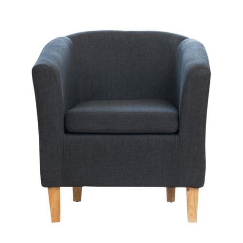 Woven Fabric Black Classic Tub Chair