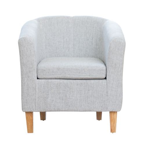 Woven Fabric Light Grey Classic Tub Chair
