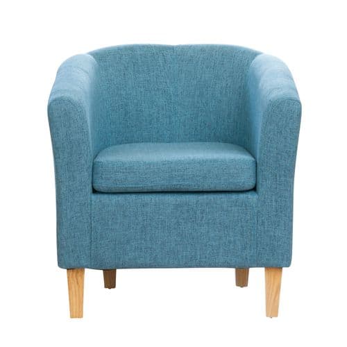 Woven Fabric Teal Classic Tub Chair